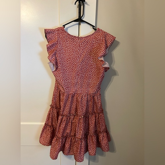 Chic Pink Ruffle Mini Dress - Picture 3 of 4